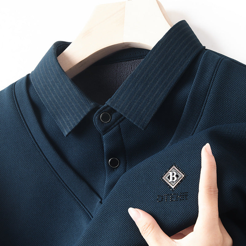 👔【M-4XL】Prémium kasmír férfi meleg felső – kétrészes hatású, egybeépített fazon