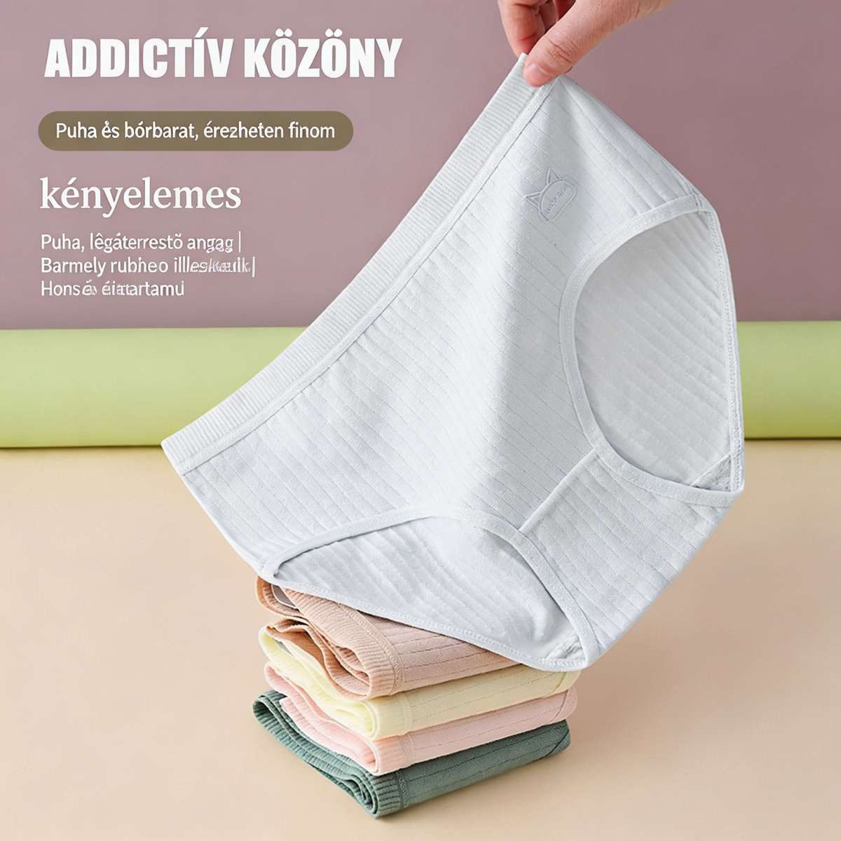 🔥 (7 darabos kiszerelés) Az 50%-os kedvezmény utolsó napja—Női egyszerű, magas derekú, antibakteriális, antimikrobiális alsónemű, 70-180 gramm súlyú nők számára.